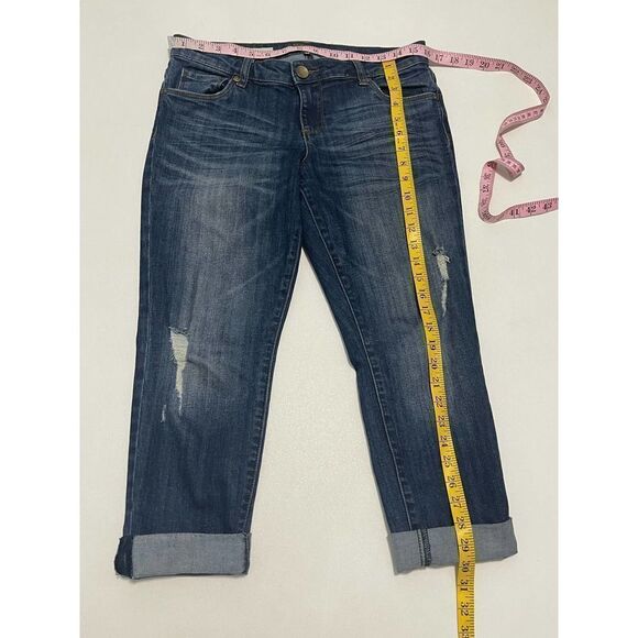 Kut From The Kloth Reese Distressed Denim Ankle Jeans Medium Wash 6 Petite - Picture 4 of 13
